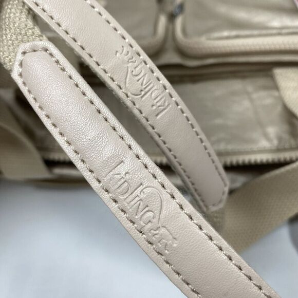 Kipling Cyrene Carry On Travel Bag Crossbody Double Handle Sparkly Gold With Tag - Picture 9 of 16